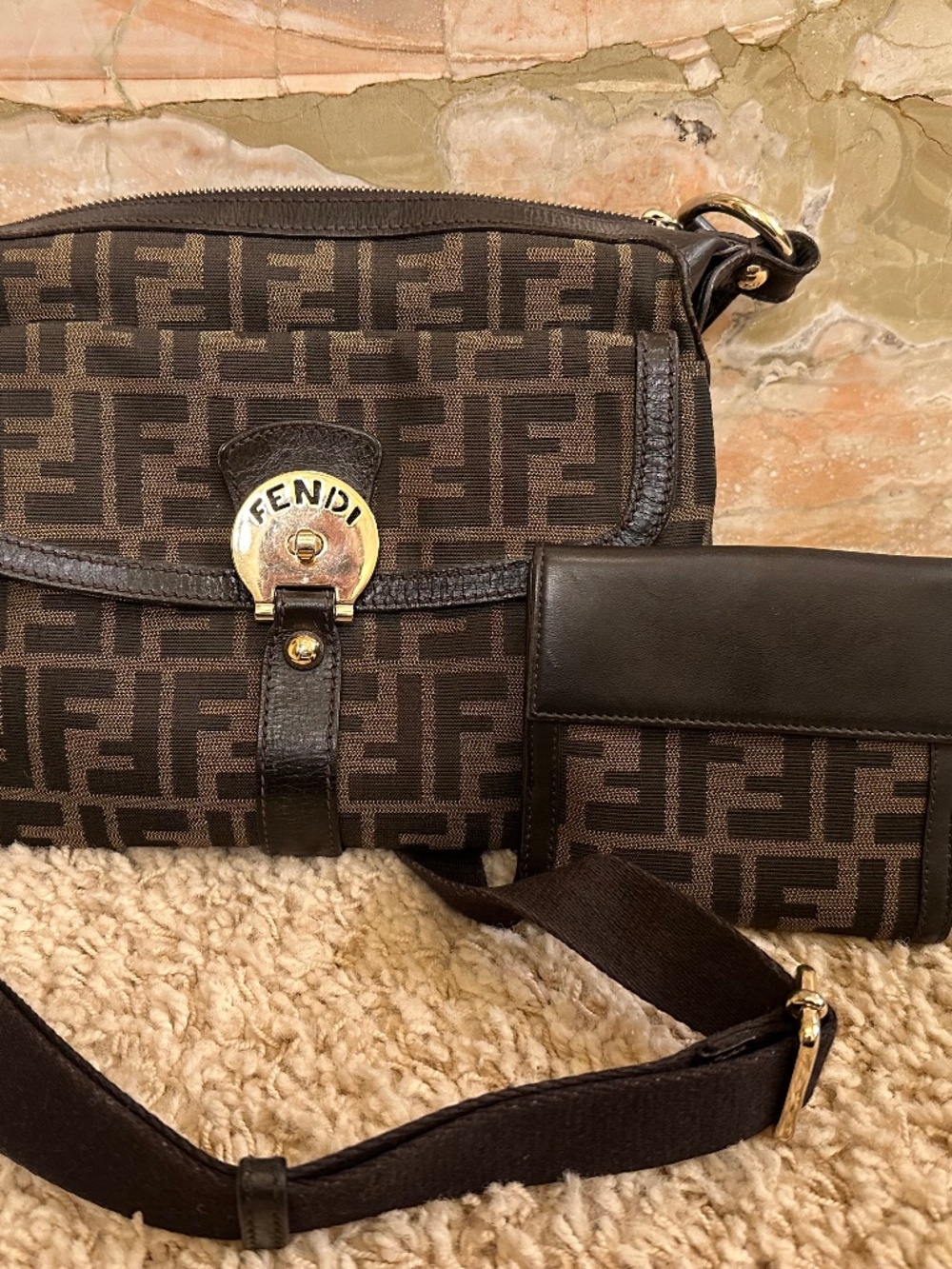 Fendi flap purse and matching wallet